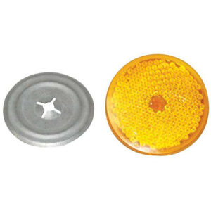 REFLECTOR AMBER ROUND 40MM PIN TYPE C/W BACKING