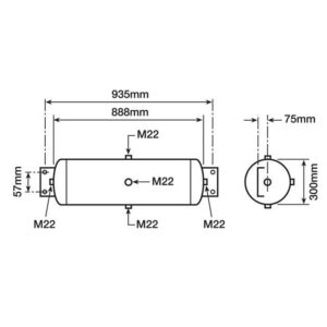 AIR RESVR END MOUNT 60LTR