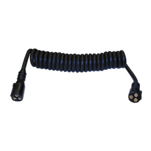 3 Core Coiled Cable with Moulded Plugs -  3m