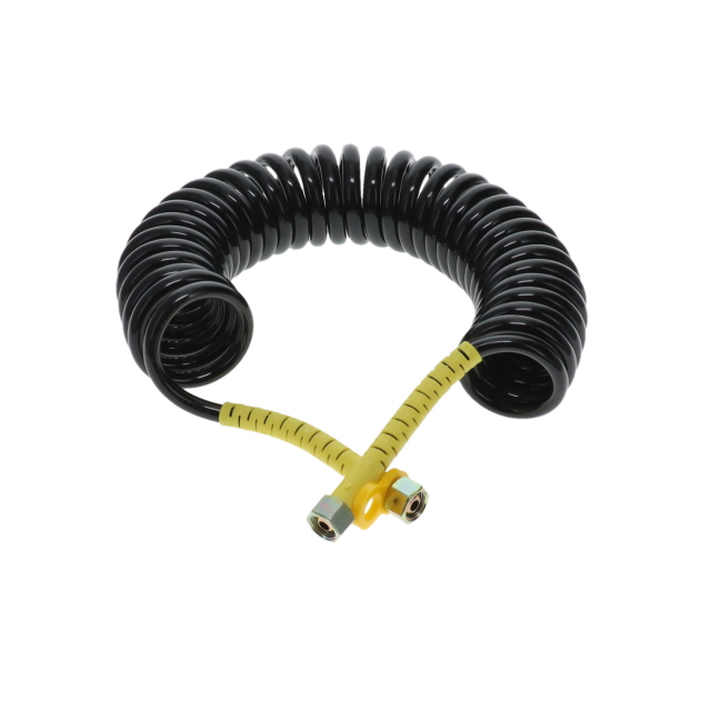 DIN Air Coil - 4m - Black with Yellow Tail 2x M18F Ends