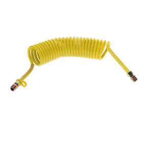DIN Air Coil - 4.5m - Yellow with Yellow Tails - 2xM18F & 2xR1/2"