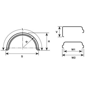 Single Arch Mudwing - J45A 650x1300x660mm - Pair