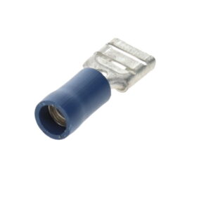 Female Spade Connector Blue 6.3mm Fully Insulated