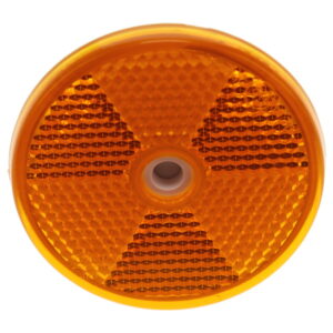Round Amber Reflector 60mm Self Adhesive