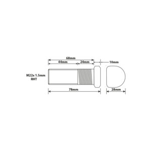 WHEEL STUD M22X1.5 RHT 68MM UH