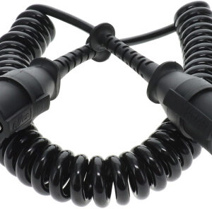 7 Core PU Black CV Coil 4m Ext - 2x24N Aluminium Plugs