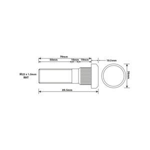 WHEEL STUD M22X1.5 RHT 79MM UH