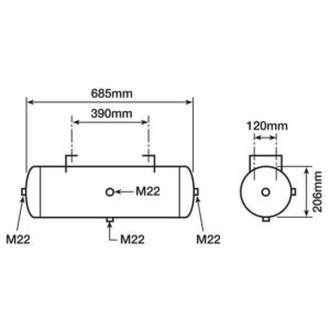 AIR TANK SIDE-MNT 19LT MET