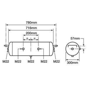 AIR RES END-MNT 50L 5MET PORT