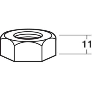 BACK NUT M22X1.5MM RH D=11MM AF=32MM