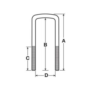 U-BOLT 345MM C/W 2 NUTS & 2 WASHERS