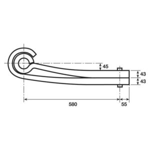 TRAILING ARM C/W BUSH 43/43MM