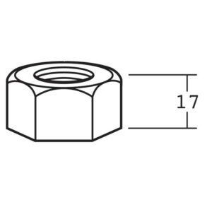 BACK NUT M22X2MM RH D=17MM AF=32MM