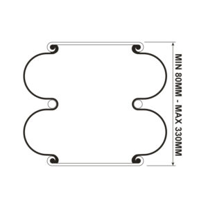 DOUBLE CONVOLUTED (ASK064) M22 AIRSPRING ASSY M8