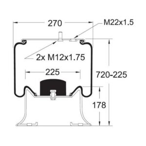 AIRSPRING ASSY (ASK002) STEEL PISTON WW MERCEDES