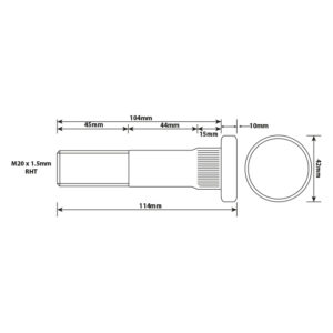 WHEEL STUD M22X1.5 RHT 104MM UH