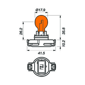 HIPER VISION BULB 12V 24W AMBER PG20/4