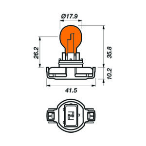 HIPER VISION BULB 12V 19W AMBER PG20/2