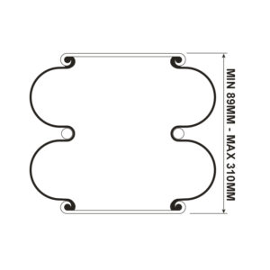AIRSPRING ASSY (ASK009) DOUBLE CONVOLUTED M16 INLET