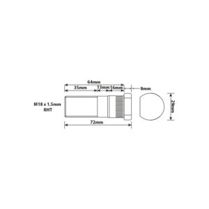 WHEEL STUD M18X1.5 RHT 64MM UH