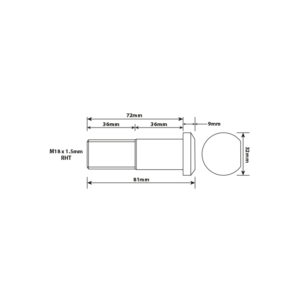 WHEEL STUD M18X1.5 RHT 72MM UH