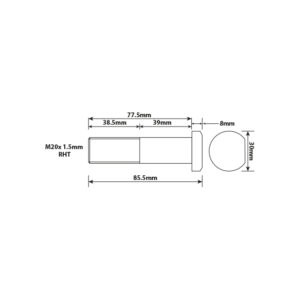 WHEEL STUD M20X1.5 RHT 77MM UH
