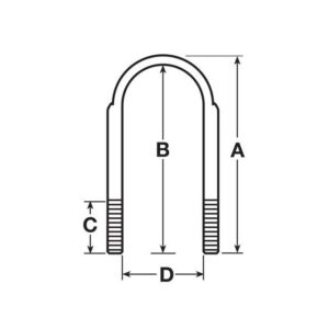 U BOLT 1" UNC X 245MM