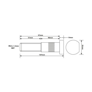 WHEEL STUD M22X1.5 RHT 97MM UH