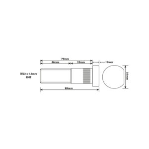 WHEEL STUD M22X1.5 RHT 79MM UH
