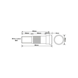 WHEEL STUD M18X1.5 RHT 80MM UH
