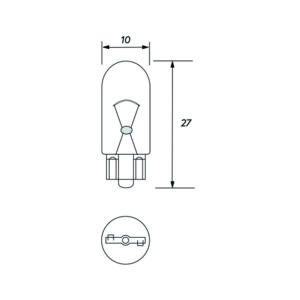 PKT10 24V 5W W2.1X9.5D 10MM