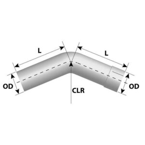ELBOW PIPE - 4 OD/ 4 OD 45DEG L235MM