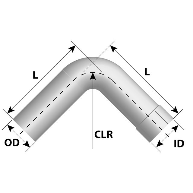 ELBOW PIPE - 4 OD/ 4 OD 90DEG L152MM