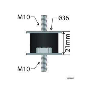 UNIVERSAL EXHAUST MOUNTING BUFFER M10