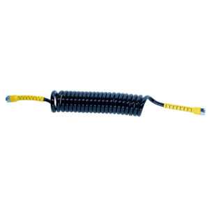 Air Coil 4M WL Black With Yellow Tail 2XM18F Fittings