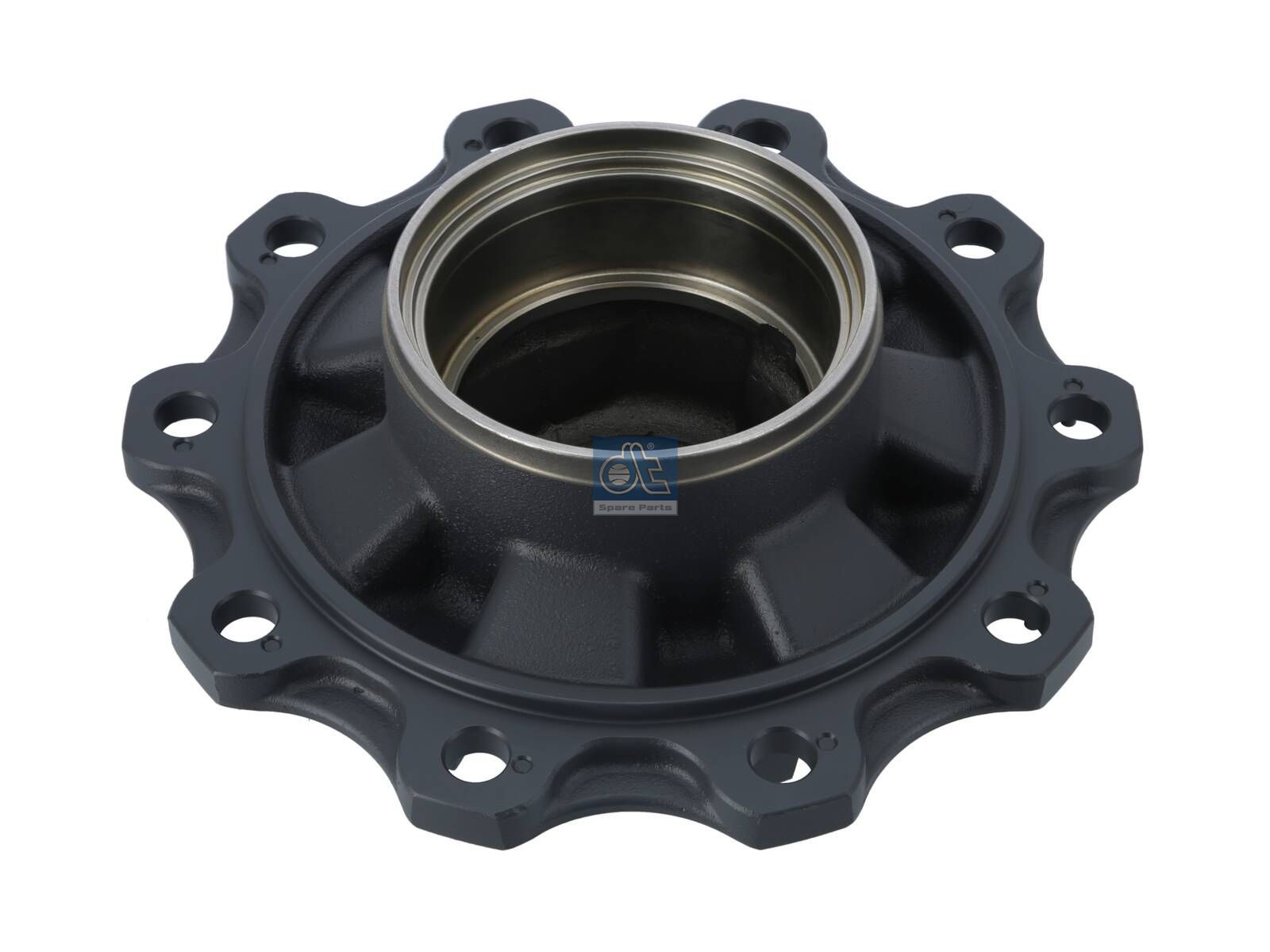 DT Spare Parts 10.10375 Wheel hub, without bearings, d1: 120 mm, d2: 150 mm, D: 380 mm, 10 bores, b: 22 mm, P: 335 mm, M125 x 2, H: 205 mm