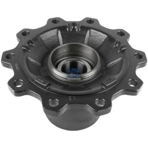 DT Spare Parts 10.10425 Wheel hub, with bearing, d1: 120 mm, d2: 150 mm, D: 380 mm, 10 bores, b: 22 mm, P: 335 mm, M136 x 2,5, H: 224 mm