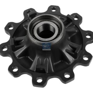 DT Spare Parts 10.10428 Wheel hub, with bearing, d1: 120 mm, d2: 150 mm, D: 380 mm, 10 bores, b: 22 mm, P: 335 mm, M136 x 2,5, H: 180 mm