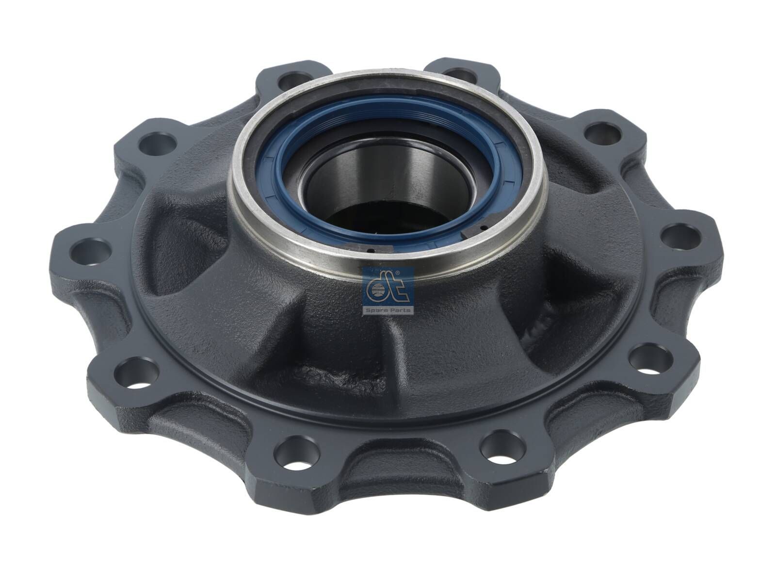 DT Spare Parts 10.10435 Wheel hub, without bearings, d1: 120 mm, d2: 150 mm, D: 380 mm, 10 bores, b: 22 mm, P: 335 mm, M135 x 2, H: 187 mm