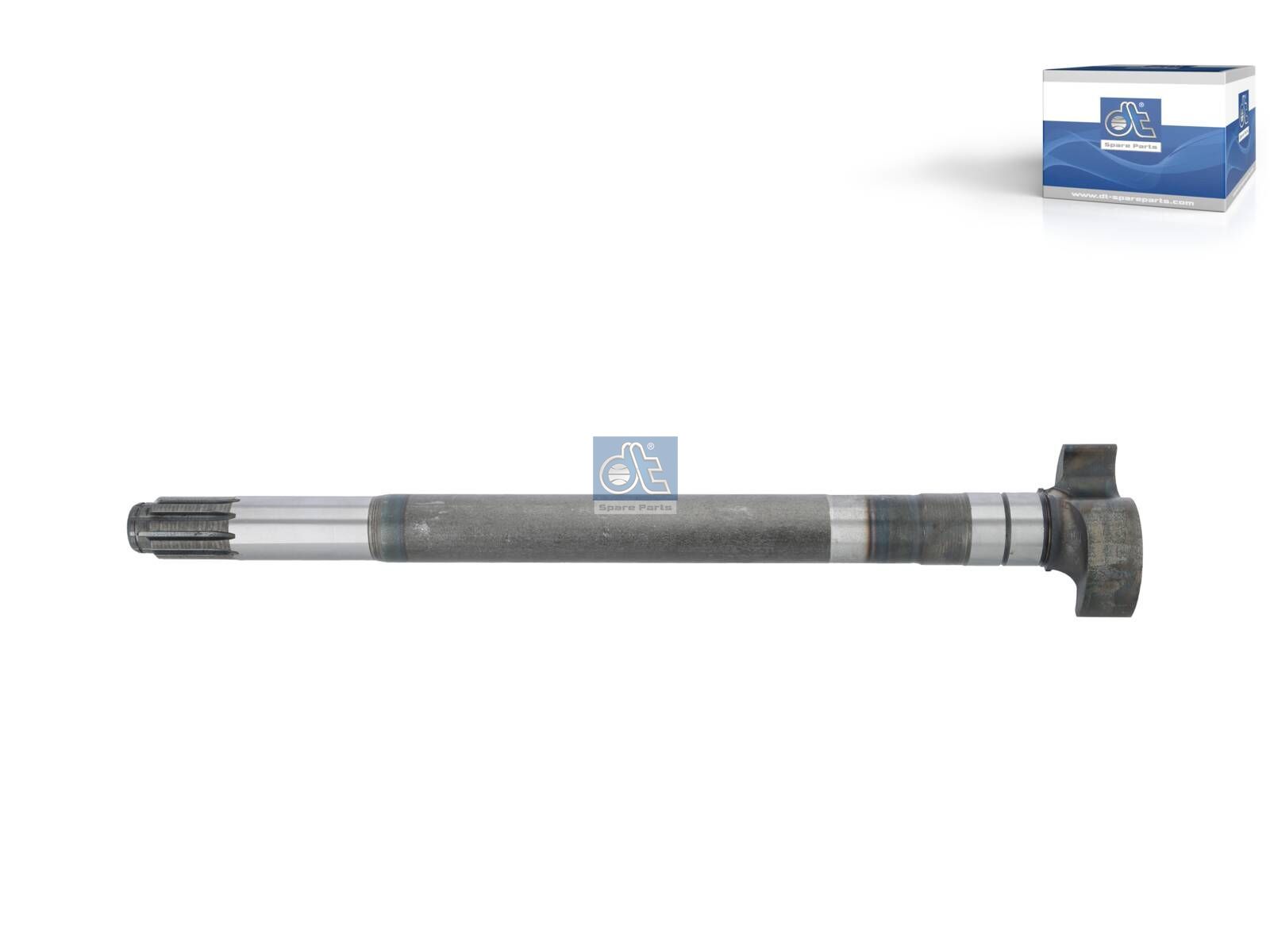 DT Spare Parts 10.23102 Brake camshaft, right, D: 42 mm, L1: 569.8 mm, L3: 525.5 mm, 10 teeth