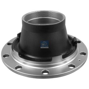 DT Spare Parts 10.40401 Wheel hub, without bearings, d1: 152.4 mm, d2: 152.4 mm, D: 375 mm, 10 bores, b: 25.5 mm, H: 231 mm