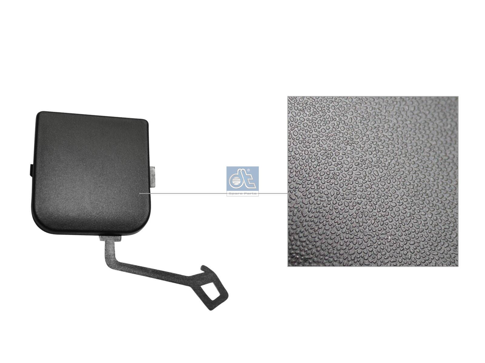 DT Spare Parts 12.82118 Cover, towing eye, rear, black