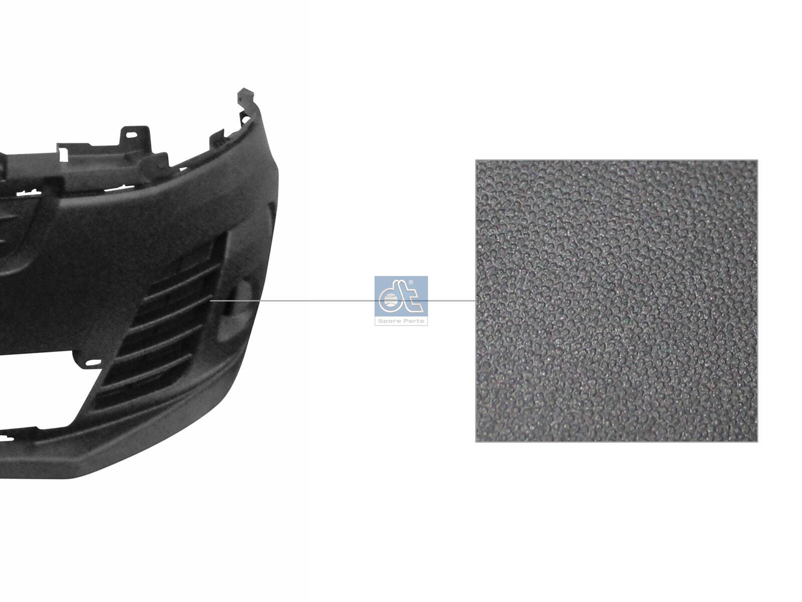 DT Spare Parts 12.82219 Bumper, front, black