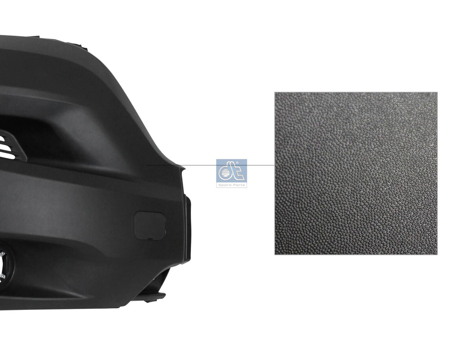 DT Spare Parts 12.82284 Bumper corner, right, black