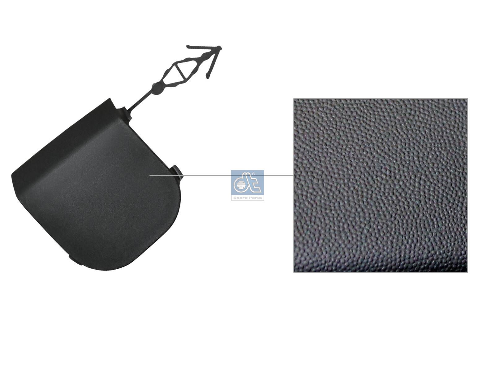 DT Spare Parts 12.82341 Cover, towing eye, front, black