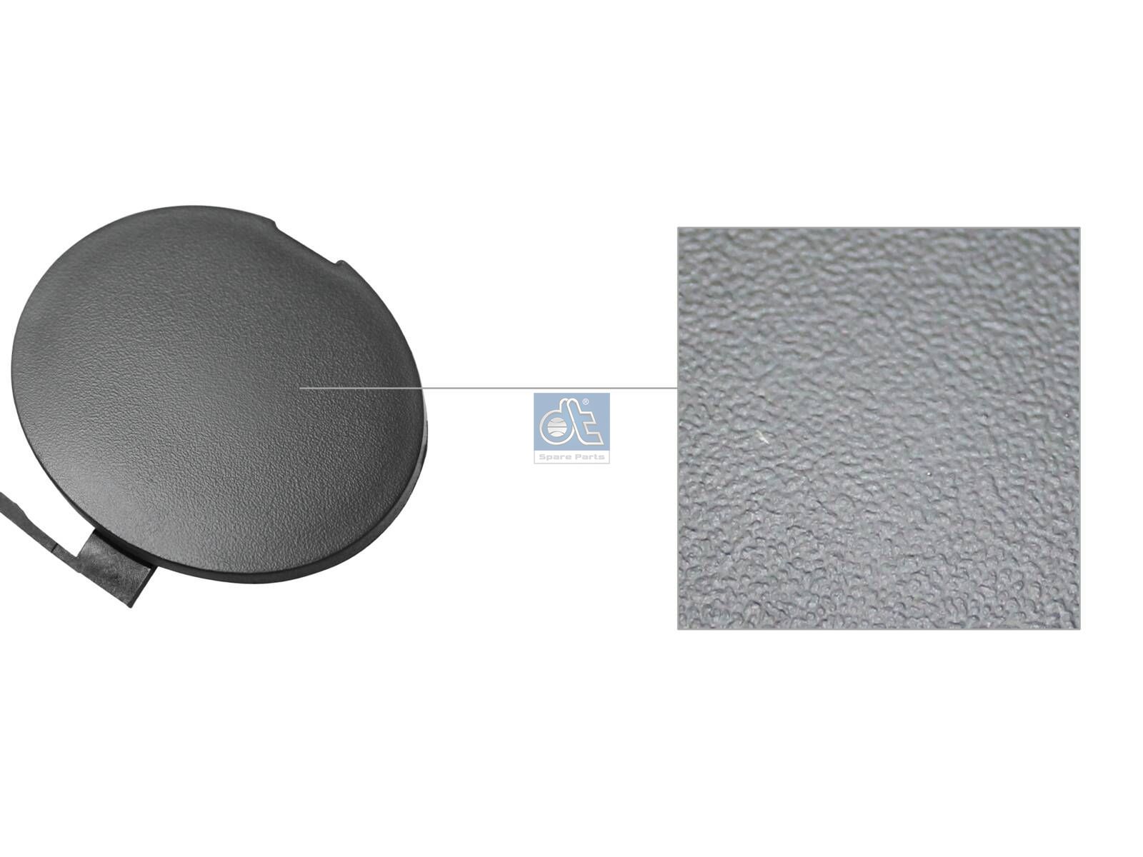 DT Spare Parts 12.82344 Cover, towing eye, front, primed