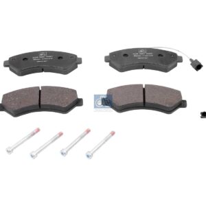 DT Spare Parts 12.93101 Disc brake pad kit, with screws, W: 169.1 mm, S: 19 mm, H: 69.1 mm