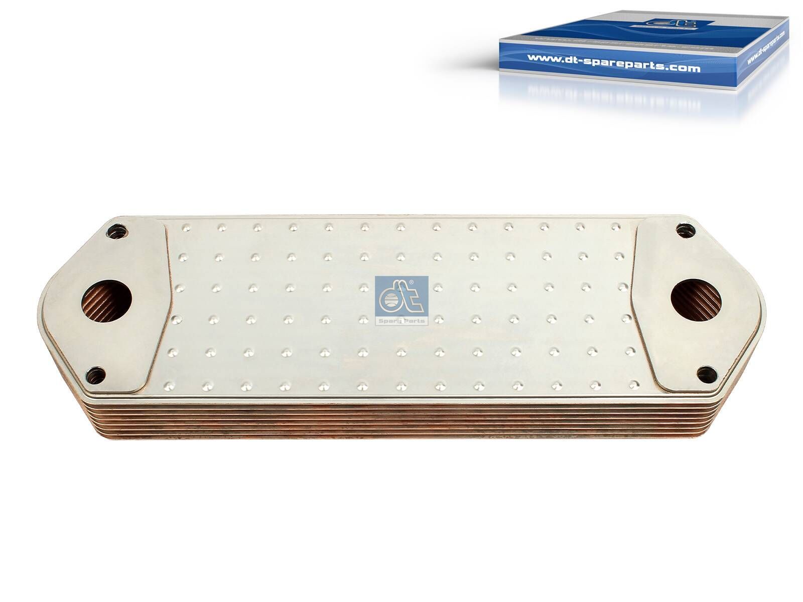 DT Spare Parts 1.10126 Oil cooler, M8, L: 395 mm, W: 120 mm, T: 52 mm, 8 layer