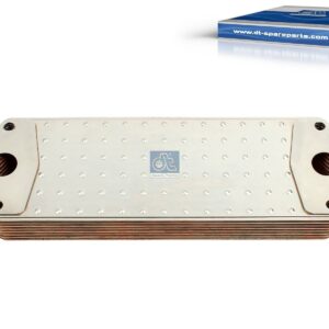 DT Spare Parts 1.10126 Oil cooler, M8, L: 395 mm, W: 120 mm, T: 52 mm, 8 layer