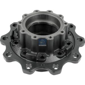 DT Spare Parts 1.17211 Wheel hub, without bearings, without ABS ring, d1: 147 mm, d2: 147 mm, D: 380 mm, 10 bores, b: 24 mm, H: 214 mm